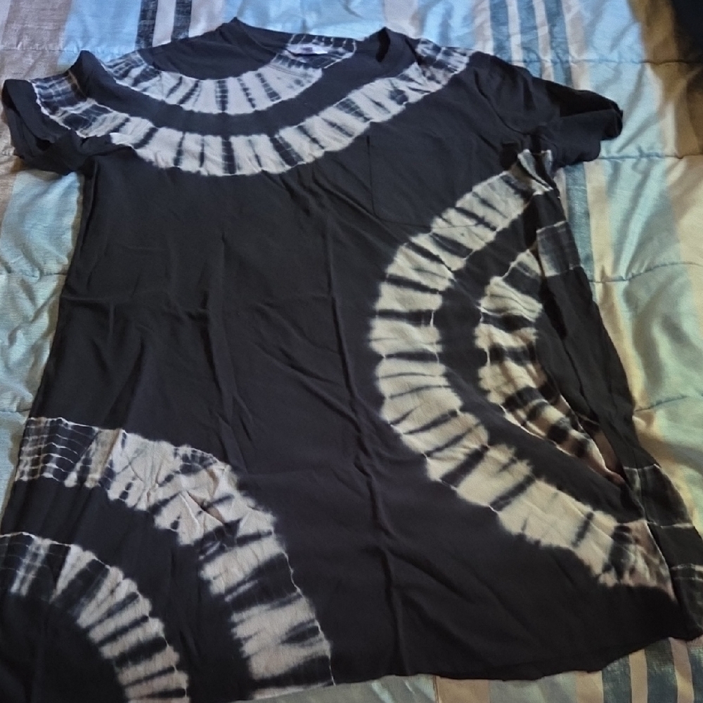 Time and Tru Black and White Tie-Dye Dress